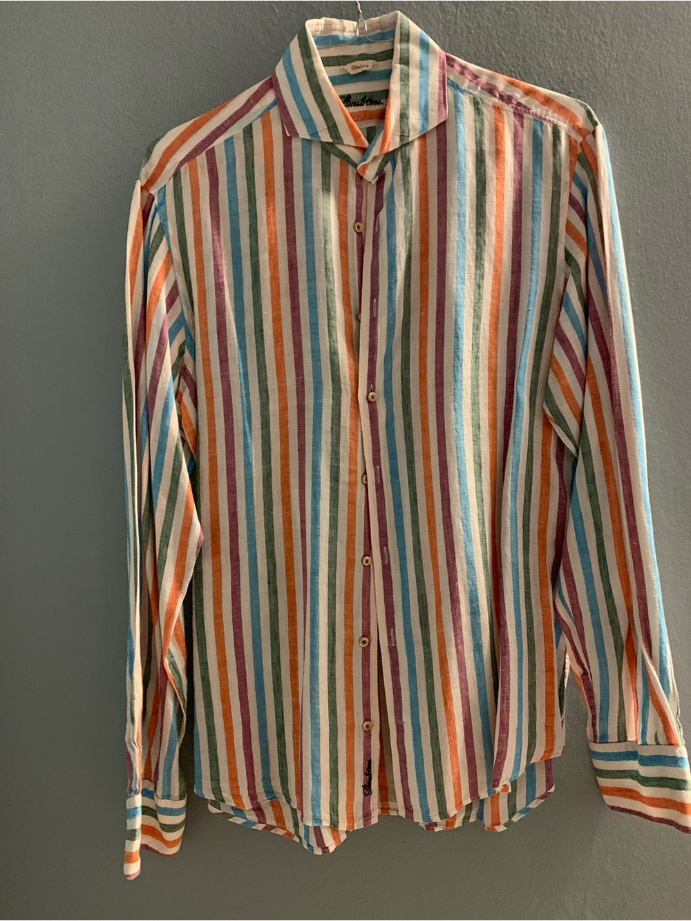 Men's Multicolor Vertical Stripe Dress Shirt